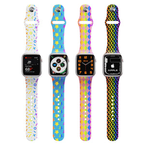 DIY Silicone Apple Watch Bands with Laserable Rainbow Filling (4 Colors)