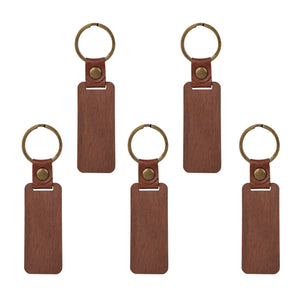 Walnut Rectangular Keychain (5 Pcs)