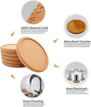 DIY Cork Concave Insulation Placemat Shock-Absorbing Coaster (30 Pcs) Features