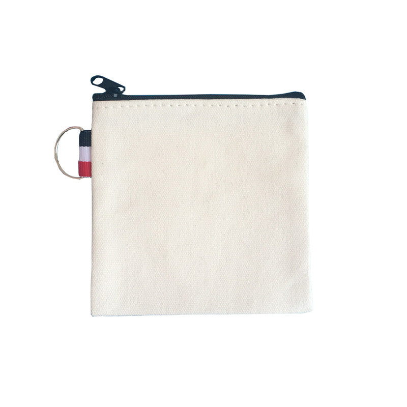 DIY Craft Bags: White Color Canvas Small Zipper Purses Pouches