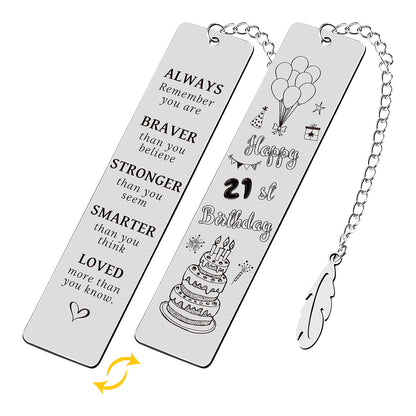 Stainless Steel Book Page Marker with Pendants(3 Pcs)