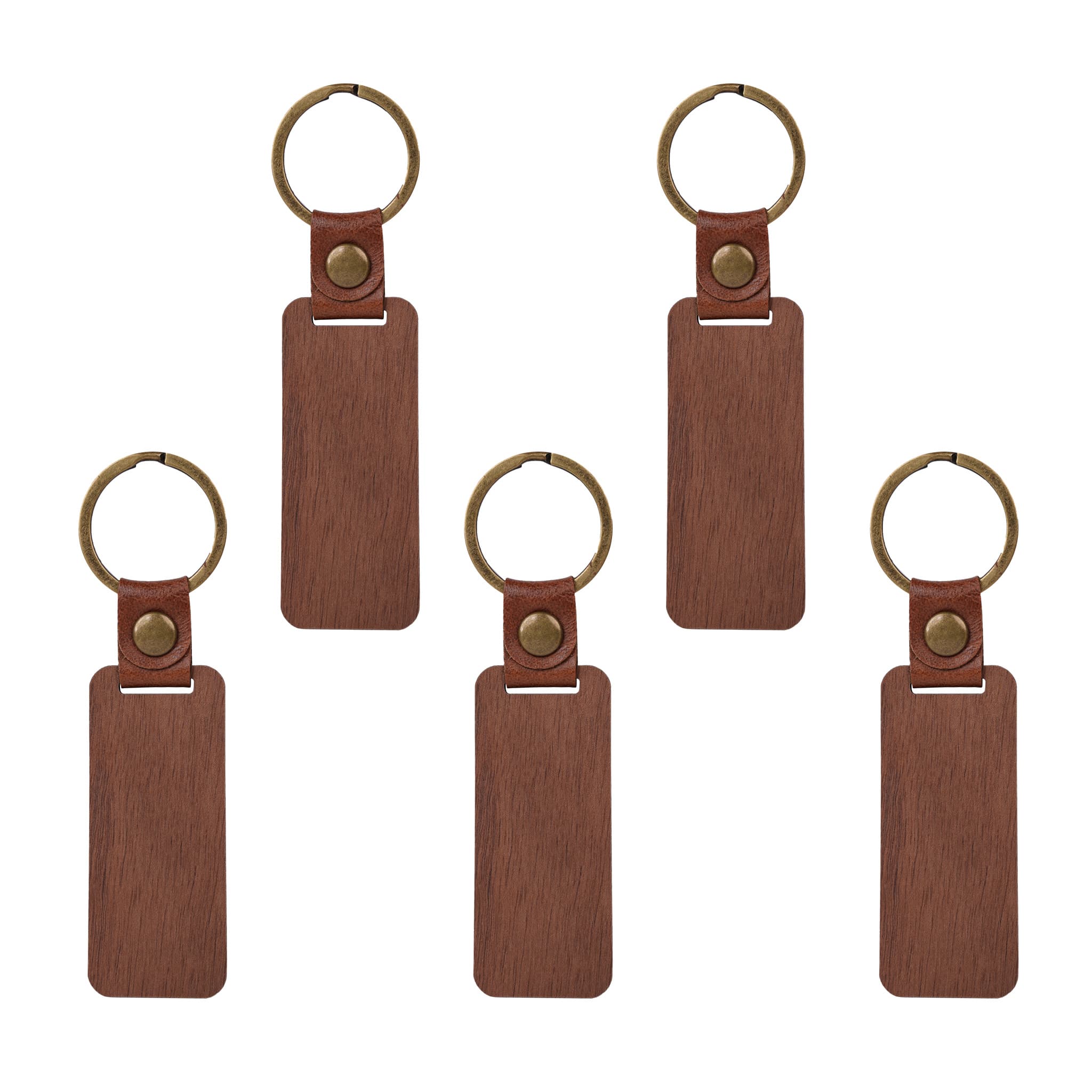 Walnut rectangular keychain(5 Pcs)