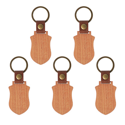 Wooden Shield Keychain Blanks(5 Pcs)