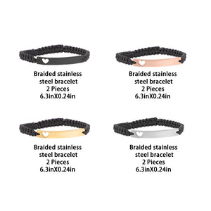 Braided Stainless Steel Bracelet(8 Pcs)