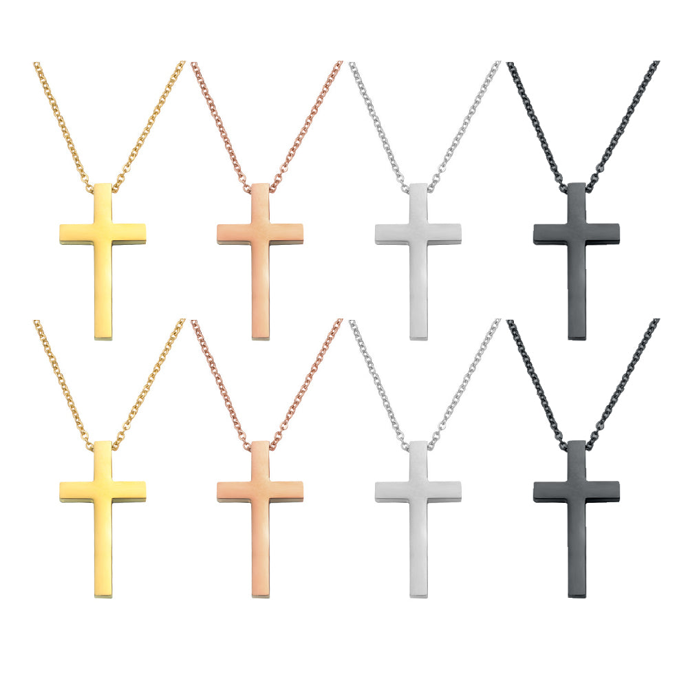 Titanium Steel Cross Necklace (8 Pcs)