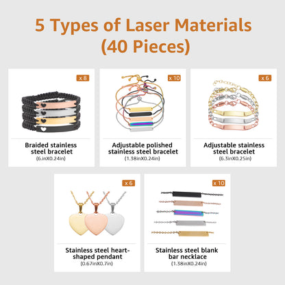 LaserPecker LP3 Premium Material Package (40 Pcs)