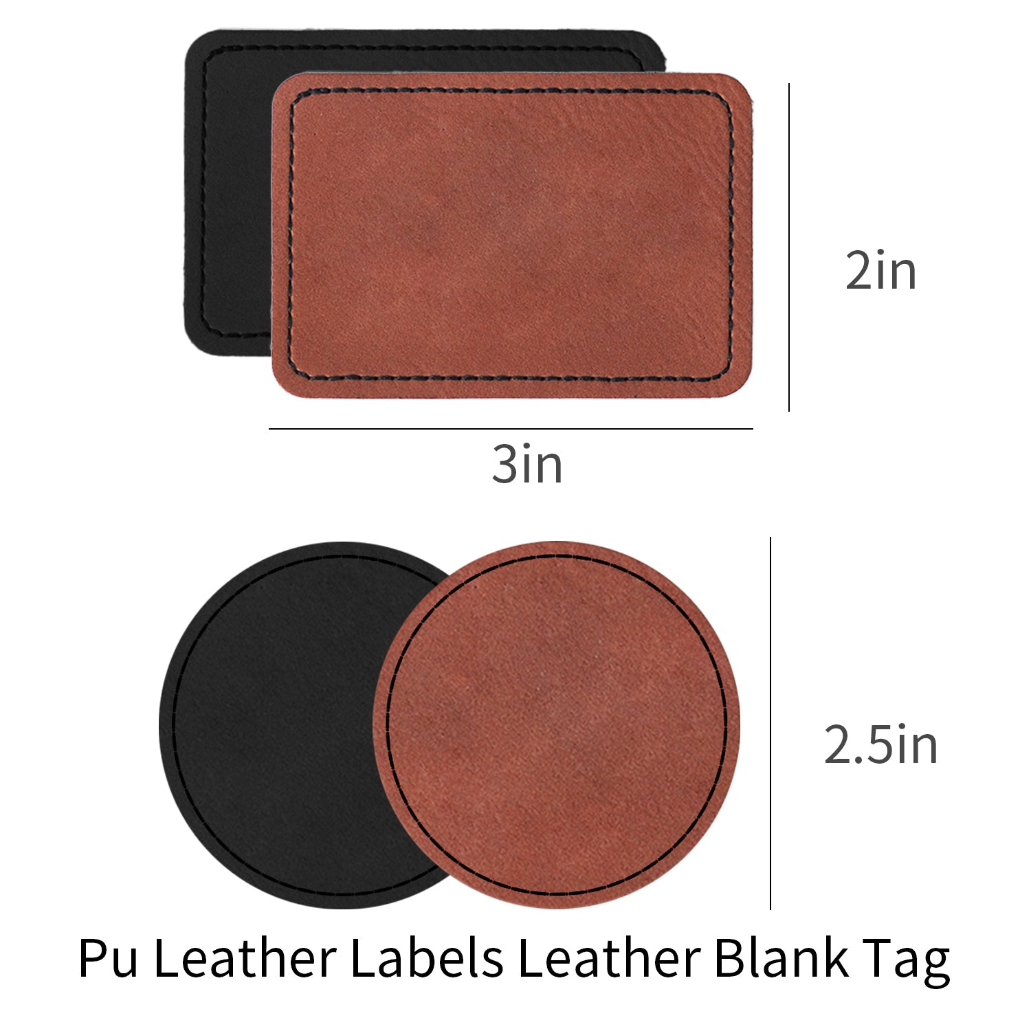 DIY Leather Labels Leather Blank Tag (10 Pcs) Size