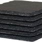 6 Pack Square Black Slate Stone Cup Coasters for Drink Bar Kitchen Home