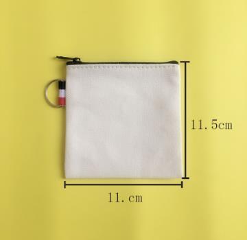 DIY Craft Bags: White Color Canvas Small Zipper Purses Pouches Size